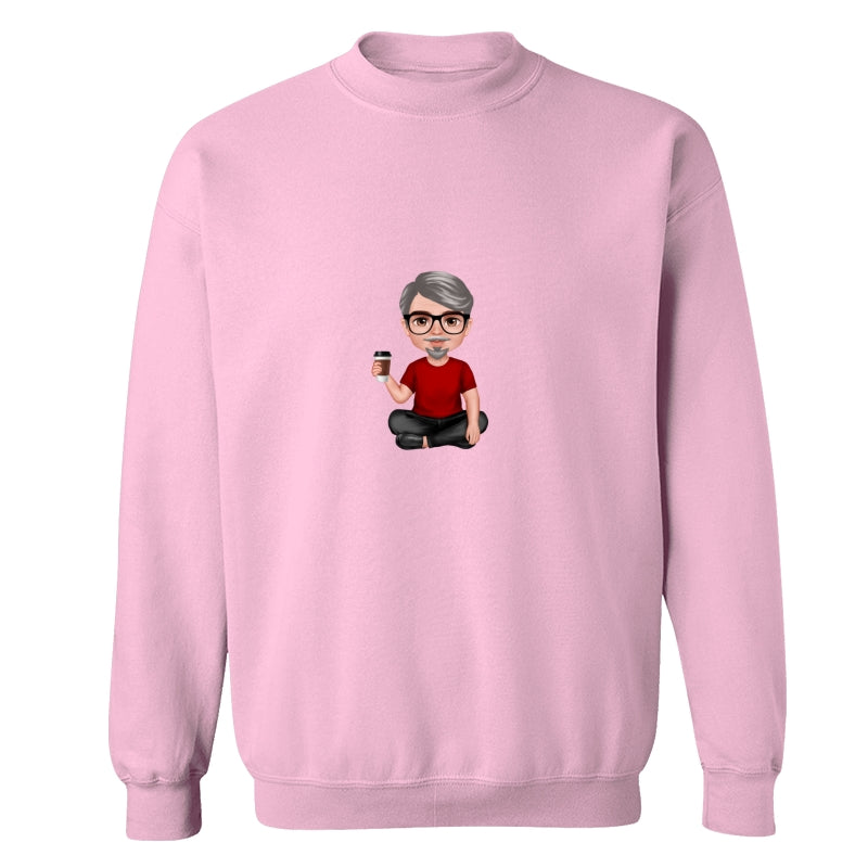 Realistic Doll Grandpa Sitting Dad Grandpa And Kids Hands Outline Personalized Shirt