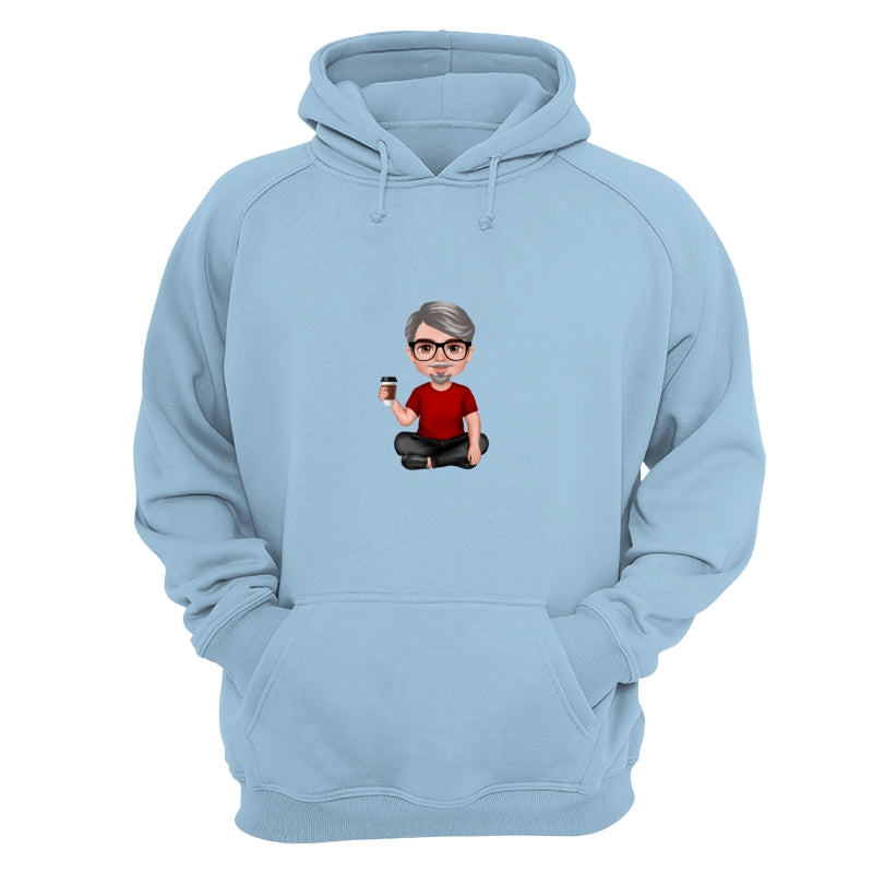 Realistic Doll Grandpa Sitting Dad Grandpa And Kids Hands Outline Personalized Shirt