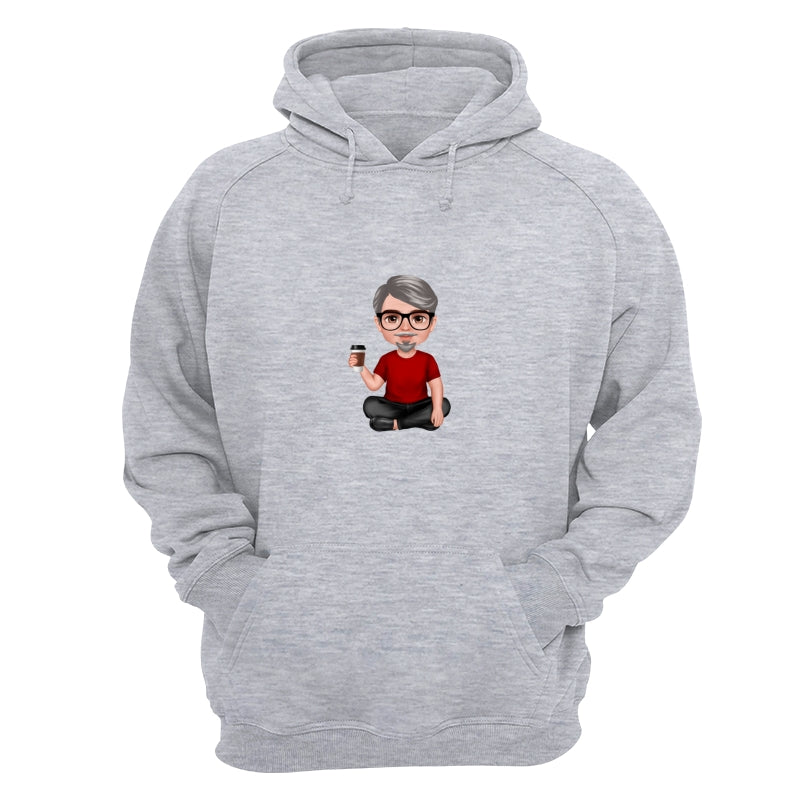 Realistic Doll Grandpa Sitting Dad Grandpa And Kids Hands Outline Personalized Shirt