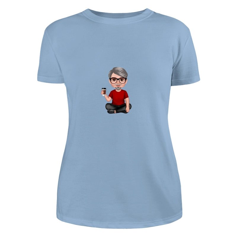 Realistic Doll Grandpa Sitting Dad Grandpa And Kids Hands Outline Personalized Shirt
