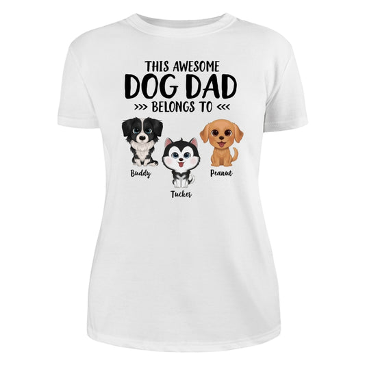 This Awesome Dog Dad Dog Mom Belongs To Watercolor Cute Dogs Personalized Shirt