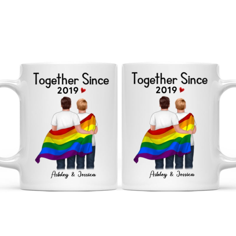 LGBT Couples Back View Together Since Personalized Mug Testtttt 002