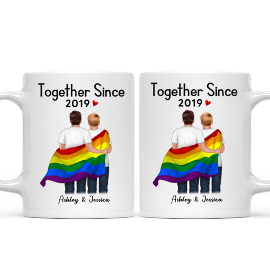 LGBT Couples Back View Together Since Personalized Mug Testtttt 002
