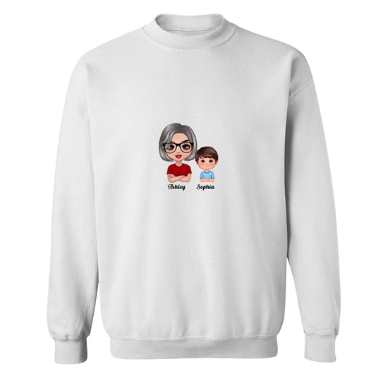 Doll Grandma And Grandkids Crossed Arms Dad Grandpa And Kids Hands Outline Personalized Shirt