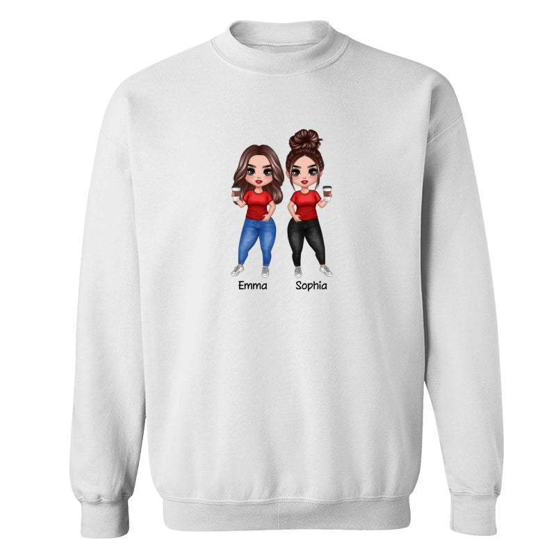 Doll Besties Standing Dad Grandpa And Kids Hands Outline Personalized Shirt