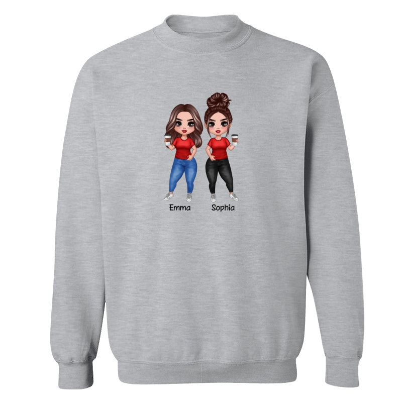 Doll Besties Standing Dad Grandpa And Kids Hands Outline Personalized Shirt