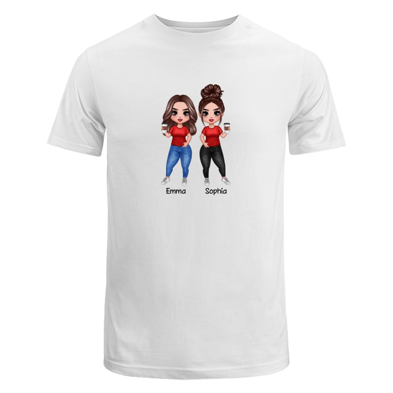 Doll Besties Standing Dad Grandpa And Kids Hands Outline Personalized Shirt