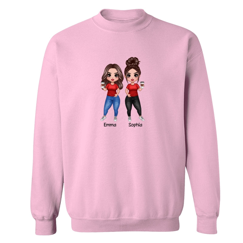 Doll Besties Standing Dad Grandpa And Kids Hands Outline Personalized Shirt