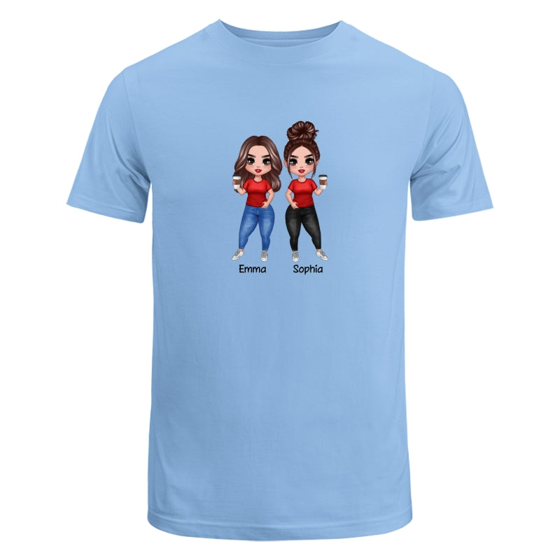 Doll Besties Standing Dad Grandpa And Kids Hands Outline Personalized Shirt