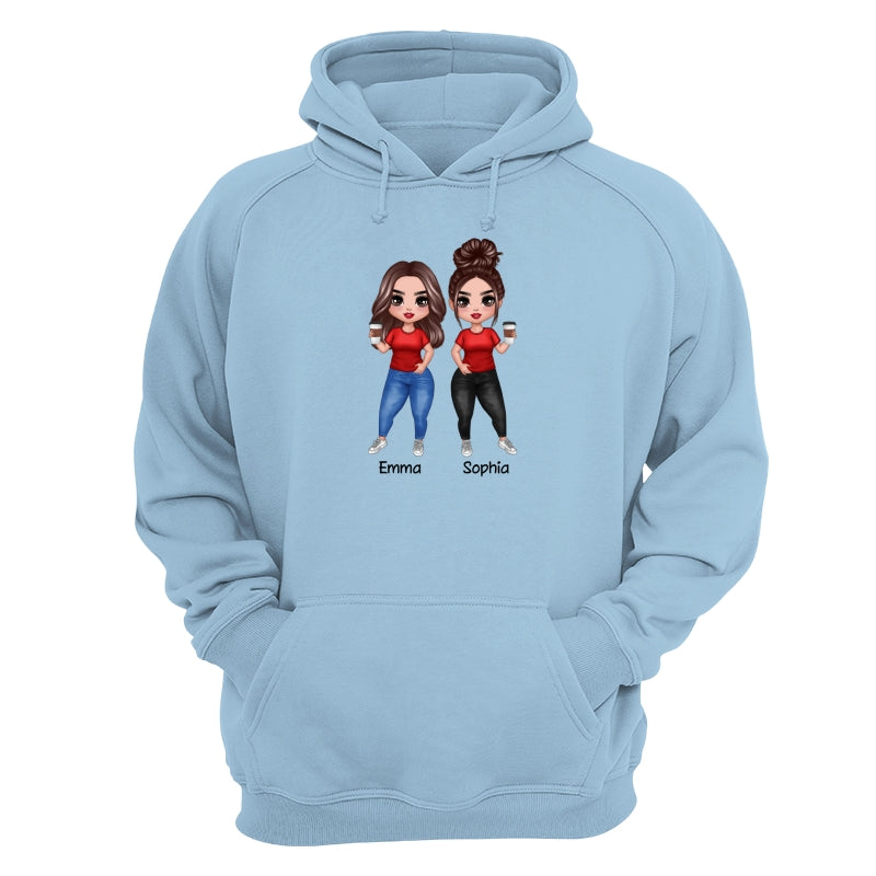 Doll Besties Standing Dad Grandpa And Kids Hands Outline Personalized Shirt