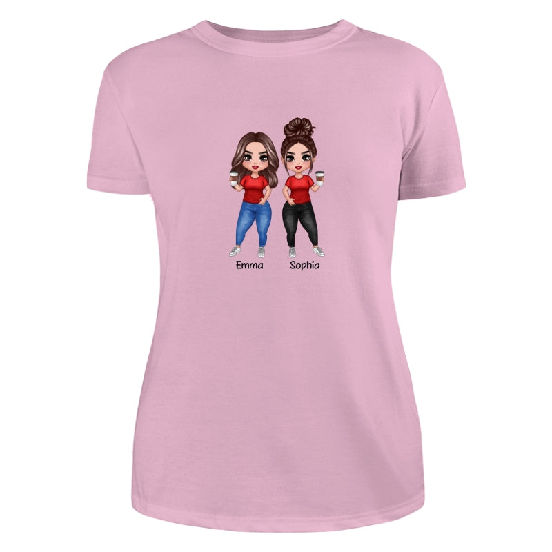 Doll Besties Standing Dad Grandpa And Kids Hands Outline Personalized Shirt