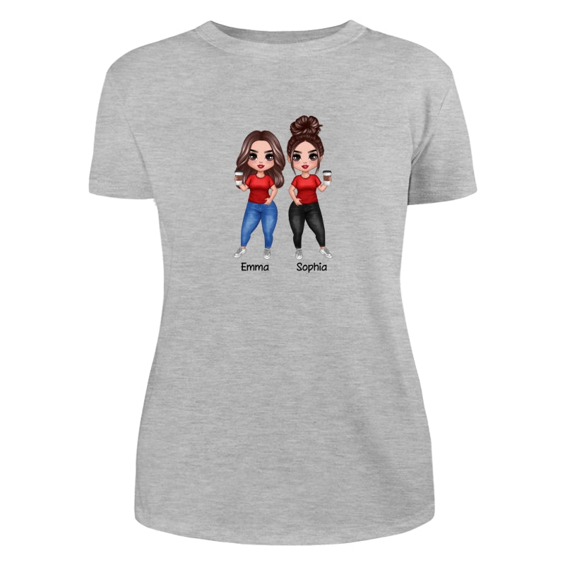 Doll Besties Standing Dad Grandpa And Kids Hands Outline Personalized Shirt