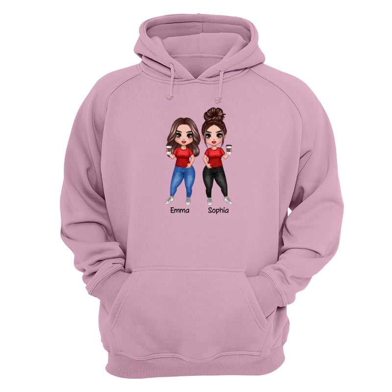 Doll Besties Standing Dad Grandpa And Kids Hands Outline Personalized Shirt