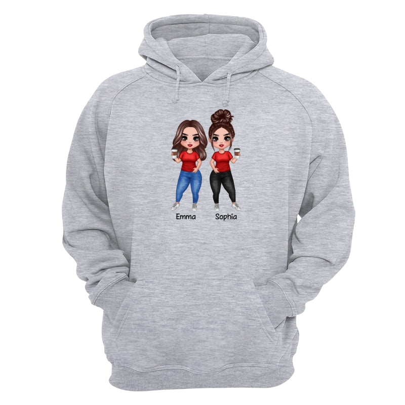 Doll Besties Standing Dad Grandpa And Kids Hands Outline Personalized Shirt