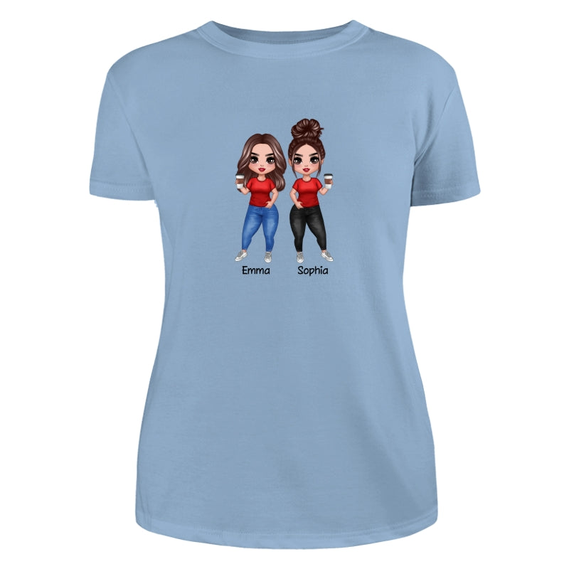 Doll Besties Standing Dad Grandpa And Kids Hands Outline Personalized Shirt