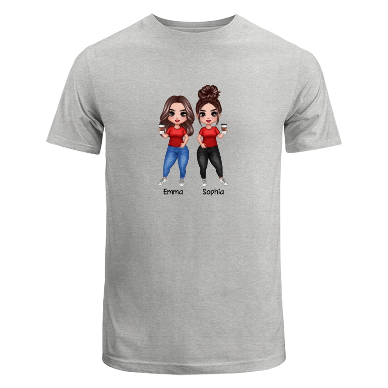 Doll Besties Standing Dad Grandpa And Kids Hands Outline Personalized Shirt