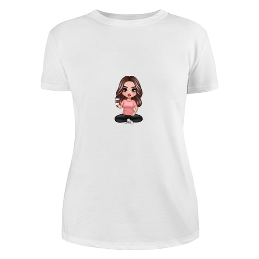 Doll Mom Sitting Dad Grandpa And Kids Hands Outline Personalized Shirt