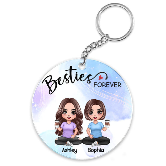 Doll Besties Sitting Besties Forever Personalized Acrylic Keychain