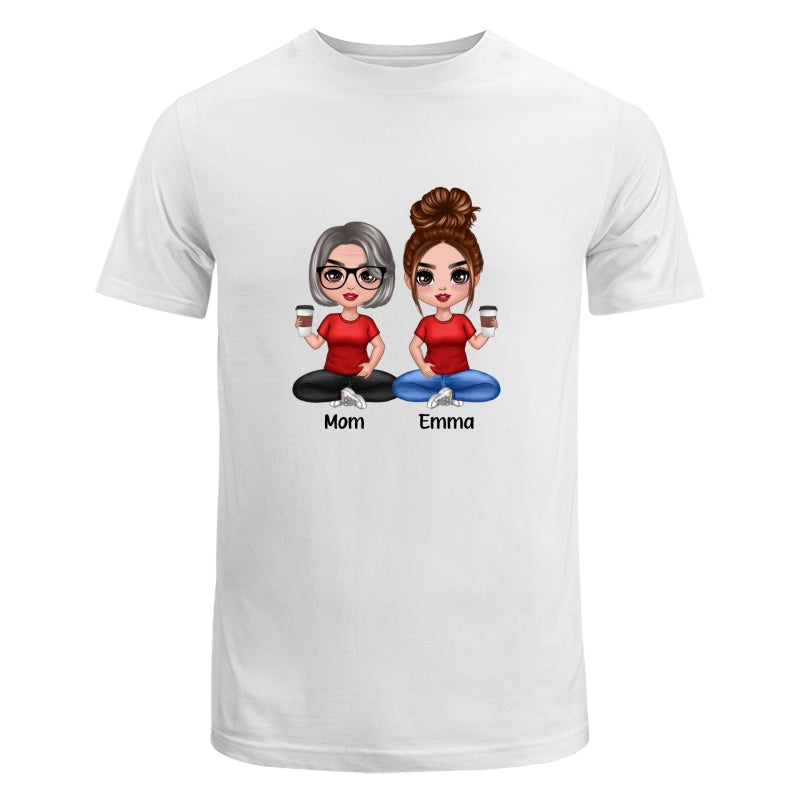 Doll Women Sitting Dad Grandpa And Kids Hands Outline Personalized Shirt