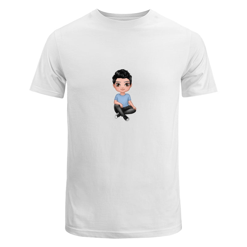 Doll Grandpa Sitting Crossed Legs Dad Grandpa And Kids Hands Outline Personalized Shirt