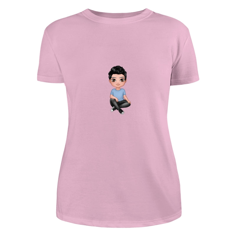 Doll Grandpa Sitting Crossed Legs Dad Grandpa And Kids Hands Outline Personalized Shirt