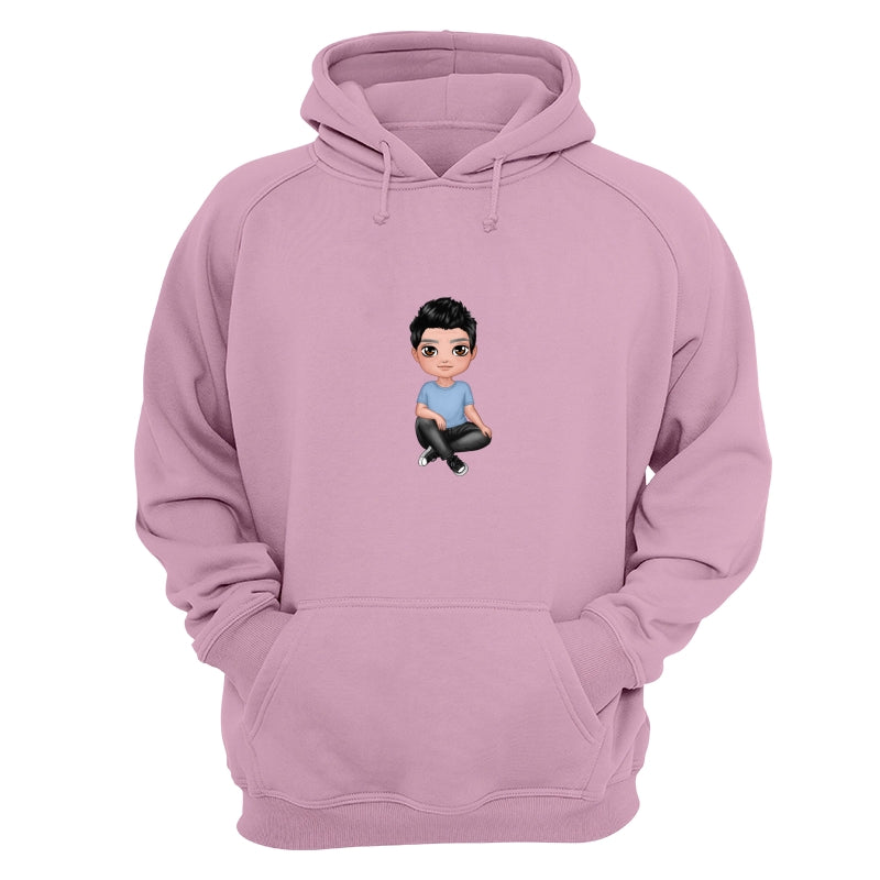Doll Grandpa Sitting Crossed Legs Dad Grandpa And Kids Hands Outline Personalized Shirt