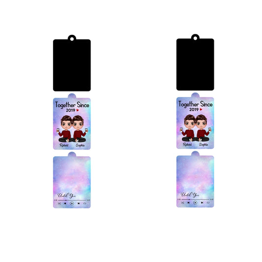 Set Of Two Wooden Keychains