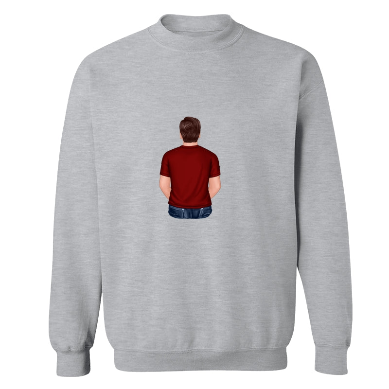 Back View Dad Mom Dad Grandpa And Kids Hands Outline Personalized Shirt