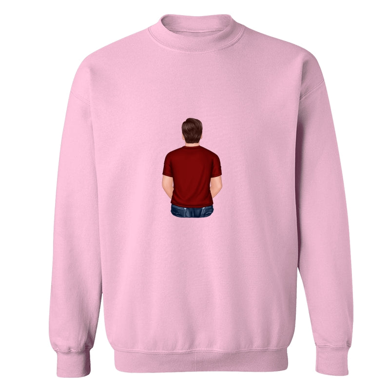 Back View Dad Mom Dad Grandpa And Kids Hands Outline Personalized Shirt