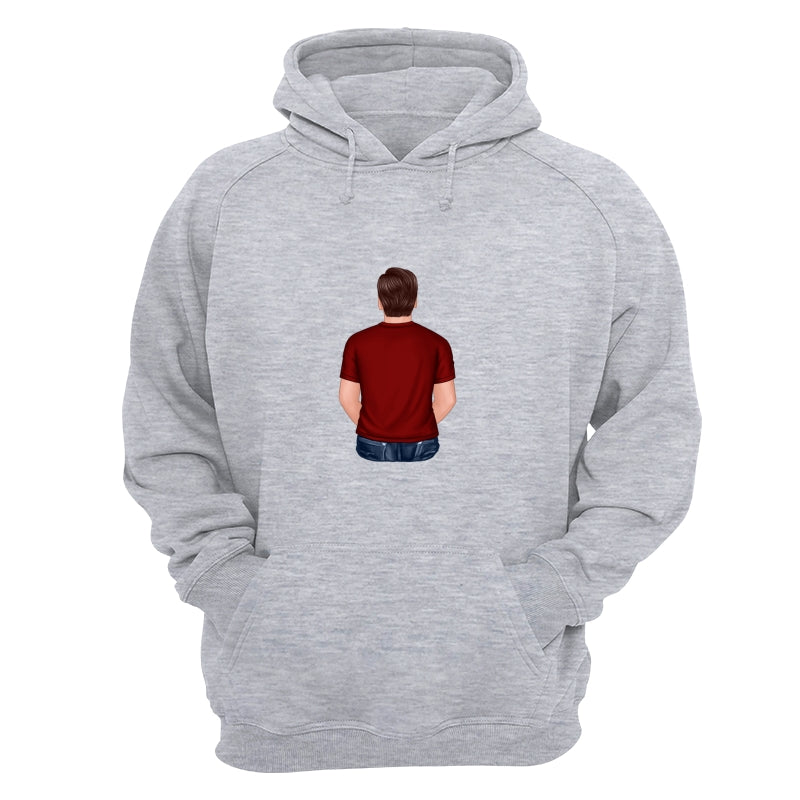 Back View Dad Mom Dad Grandpa And Kids Hands Outline Personalized Shirt