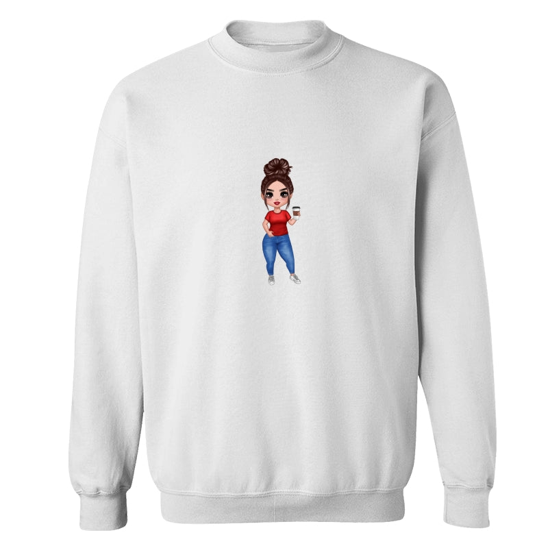 Doll Woman Standing Dad Grandpa And Kids Hands Outline Personalized Shirt