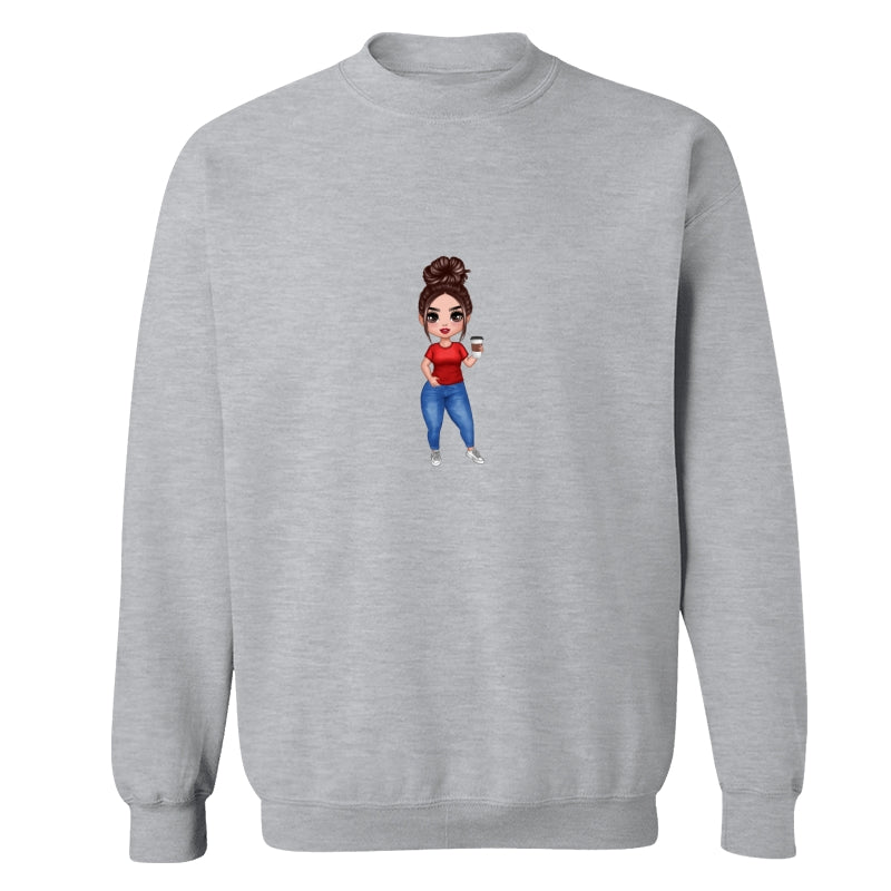 Doll Woman Standing Dad Grandpa And Kids Hands Outline Personalized Shirt