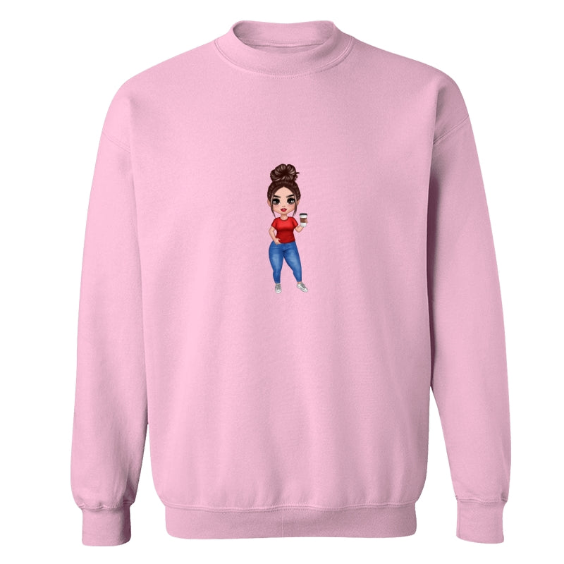 Doll Woman Standing Dad Grandpa And Kids Hands Outline Personalized Shirt