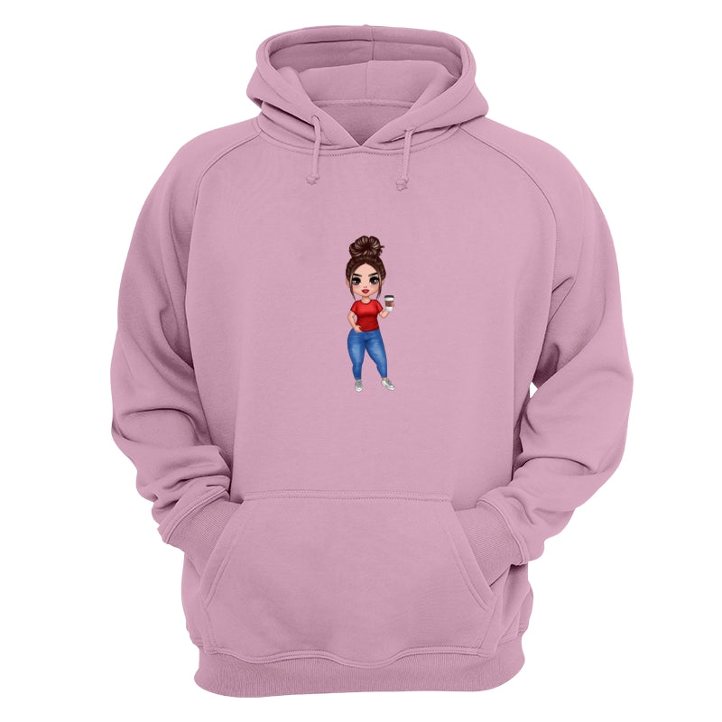 Doll Woman Standing Dad Grandpa And Kids Hands Outline Personalized Shirt