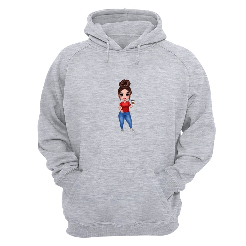 Doll Woman Standing Dad Grandpa And Kids Hands Outline Personalized Shirt