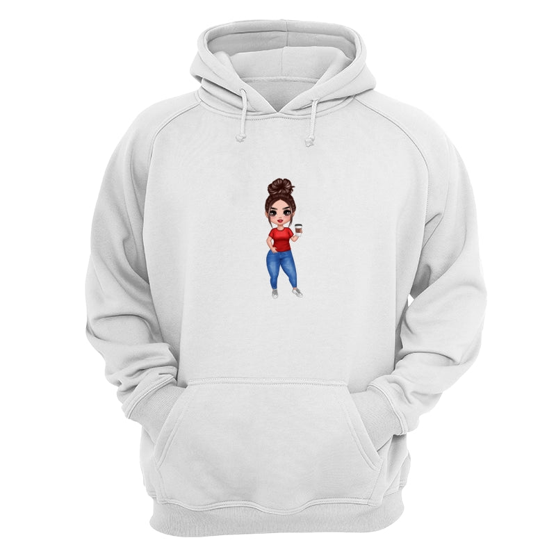 Doll Woman Standing Dad Grandpa And Kids Hands Outline Personalized Shirt