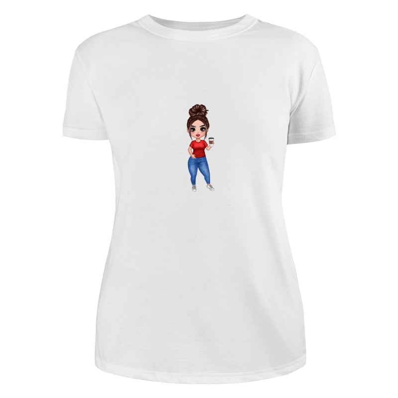 Doll Woman Standing Dad Grandpa And Kids Hands Outline Personalized Shirt