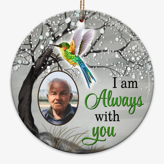 Hummingbird Always With You Blossom Tree Memorial Personalized Circle Ornament