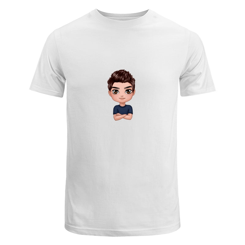 Doll Man Sitting Crossed Legs Dad Grandpa And Kids Hands Outline Personalized Shirt