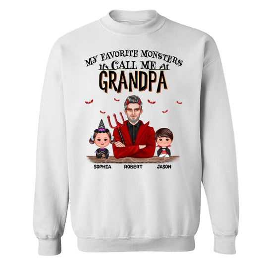 Halloween Favorite Monsters Call Me Dad Grandpa Personalized Shirt